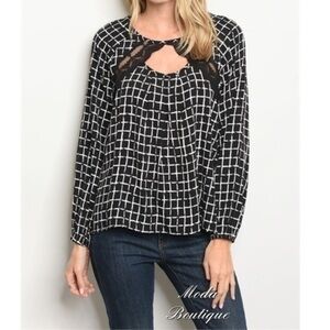 BLACK CHECKERS BLOUSE